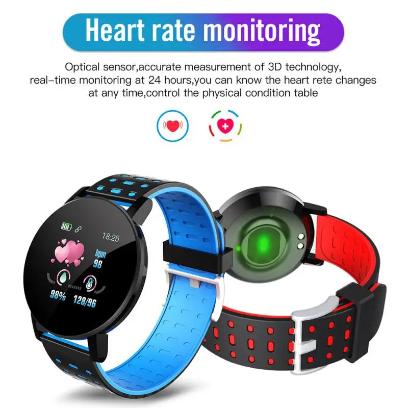 Reloj 119 Plus Smart Watch 2024 Fashion Round Bluetooth Waterproof Sports Tracker Fitness Clock For Android IOS Fit Men Women