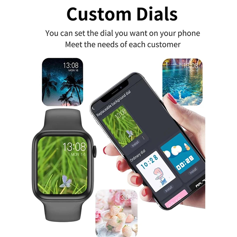 2024 Smart Watch Android Phone 1.56'' Inch Color Screen Bluetooth Call Blood Oxygen/Pressure Monitoring Smart Watch Women Men