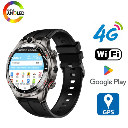 NEW 8GB+128GB 1000mAh Smart Watch Dual Camera For Youtube Video 4G SIM Calling WiFi Connectivity Application Download Smartwatch