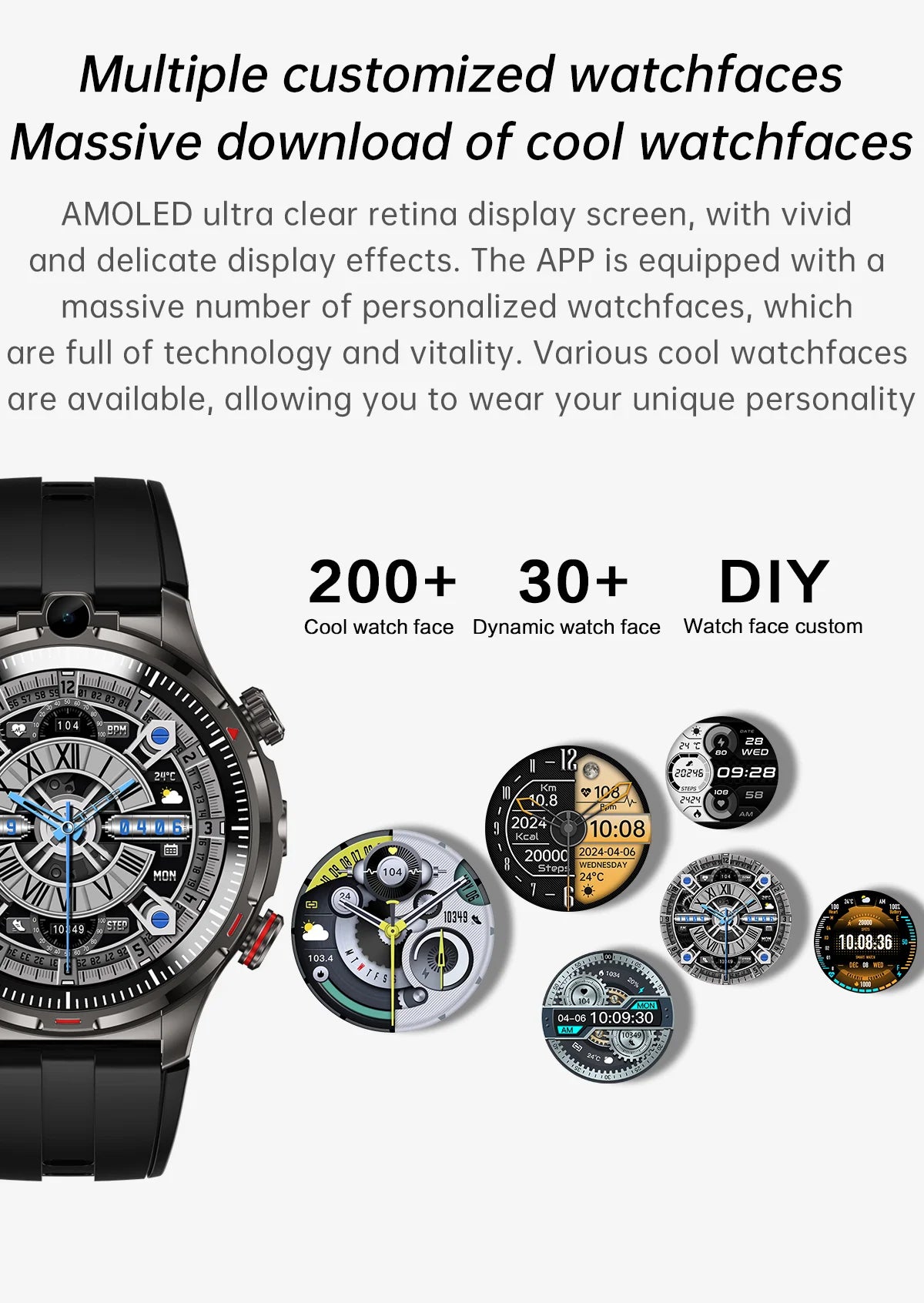 NEW 8GB+128GB 1000mAh Smart Watch Dual Camera For Youtube Video 4G SIM Calling WiFi Connectivity Application Download Smartwatch