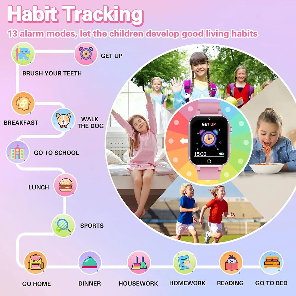 2024 Smart Watch Kids HD Touch Screen 26 Games Smartwatch Video Camera Music Audiostory Learn Card Educational Watch Boy Girl