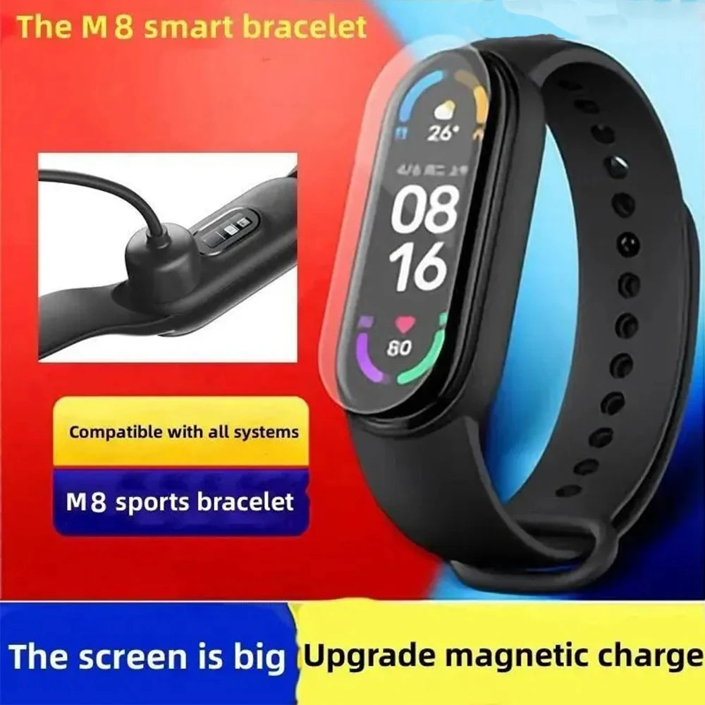 2024 M8 Smart Watch Color Screen Step Counting Multi Sport Mode Message Reminder Photography Music Remote Control Smart Band