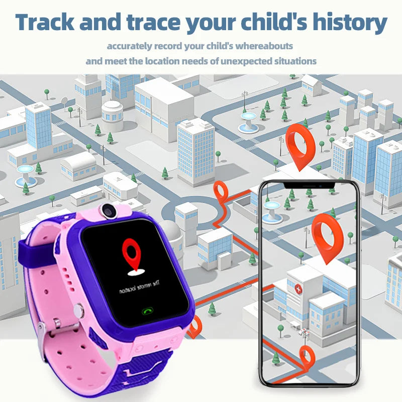 Q12 Kids Smart 2G Call Phone Watch Waterproof Mother Children GPS Monitor Boy Girls SOS Child Sports Digital Watches Tracker