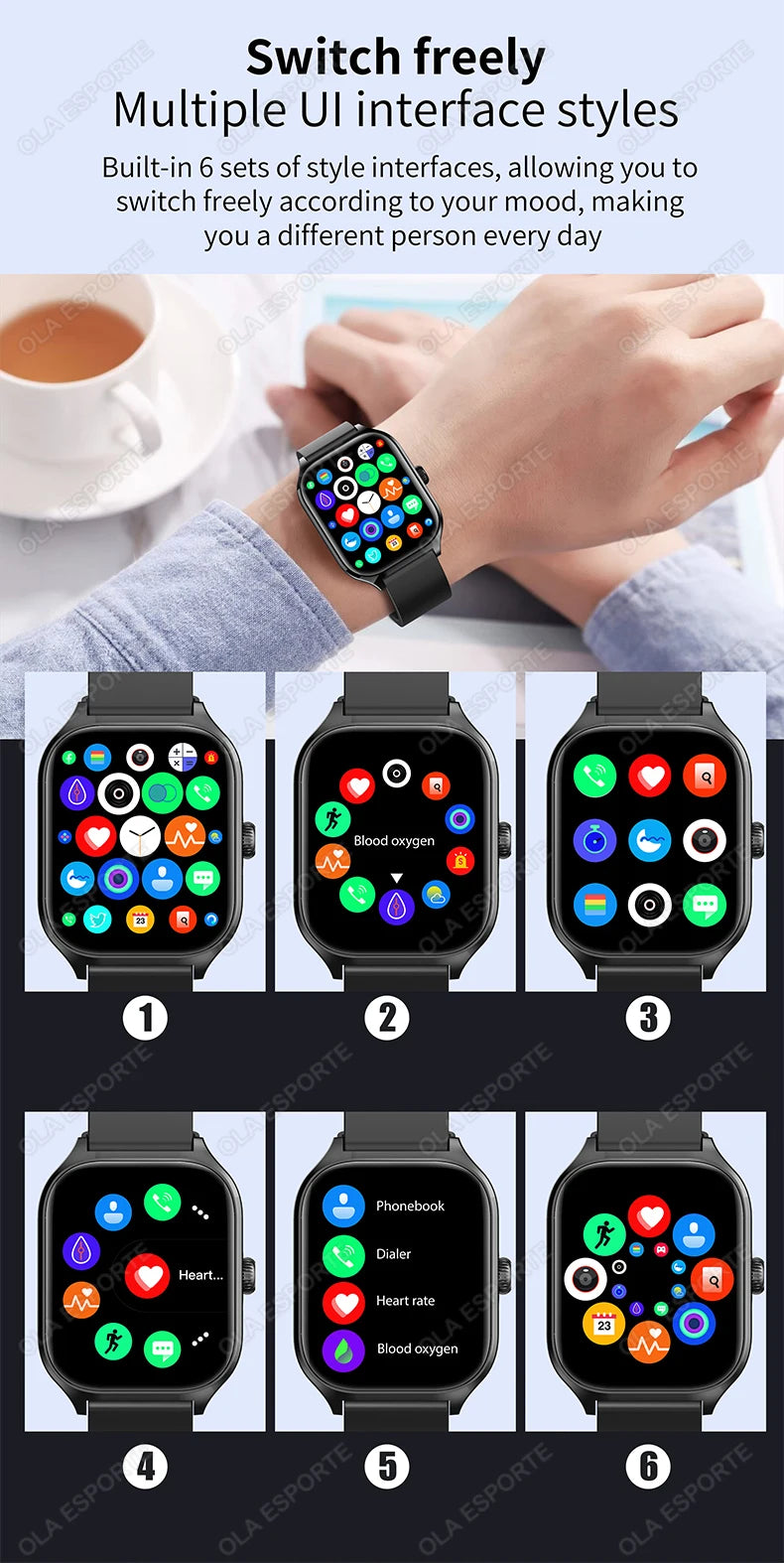 2024 New Smartwatch for Men Women 2.01" Big Color Screen Bluetooth Call Smart Watch Sports Health Monitoring Watch Step Counting