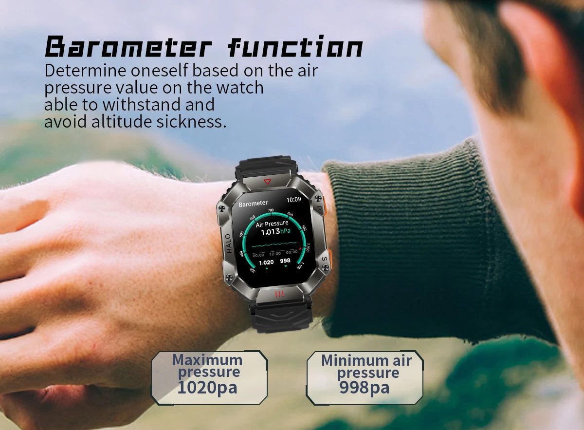 Men Smart Watch For Android IOS Fitness Watches Ip68 Waterproof Military Healthy Monitor AI Voice Bluetooth Call Smartwatch 2023