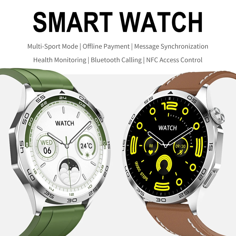 For Android IOS WATCH 4 Smart Watch Men GPS Tracker 1.43 Inch AMOLED 466*466 HD Screen Always Display Bluetooth Call Smartwatch