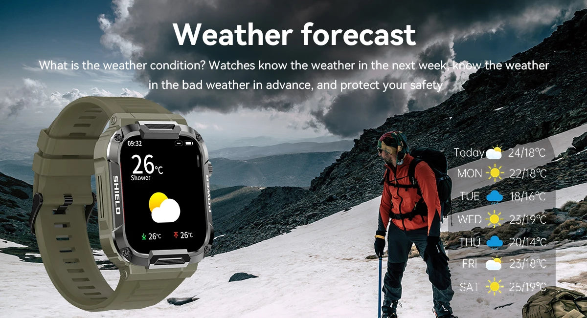 Men Smart Watch Military Healthy Monitor AI Voice Bluetooth Call Fitness Waterproof Sports Smartwatch for IOS Android Phone 2023