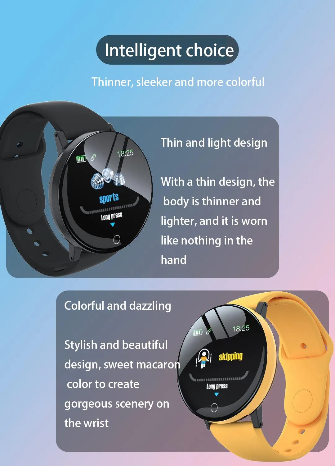 New D18 Multifunctional Smart Watch Men Women Bluetooth Connected Phone Music Fitness Sports Bracelet Sleep Monitor Smartwatch