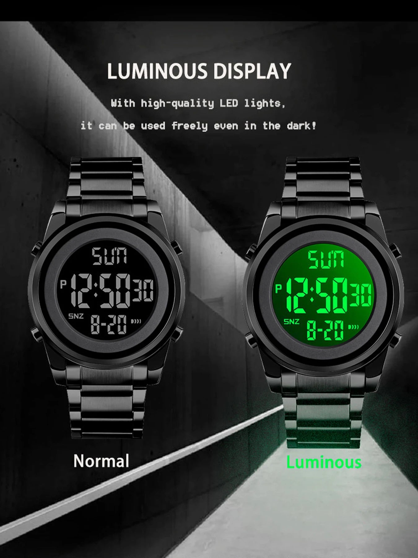 MAIKL LED Digital Watches Men 2 Time Electron Wristwatch Military Countdown Waterproof Sports Alarm Men Clock reloj hombre