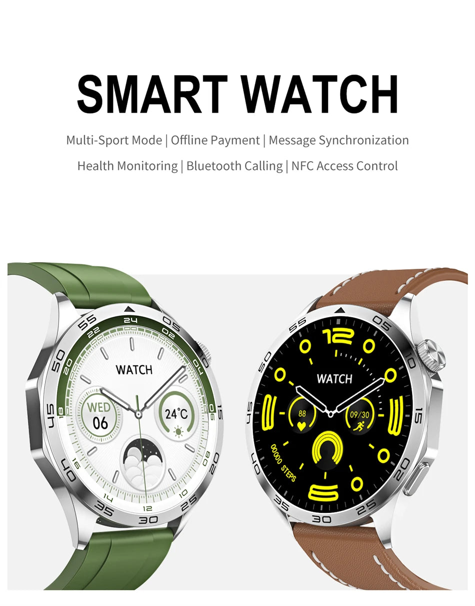 For Android IOS WATCH 4 Smart Watch Men GPS Tracker 1.43 Inch AMOLED 466*466 HD Screen Always Display Bluetooth Call Smartwatch