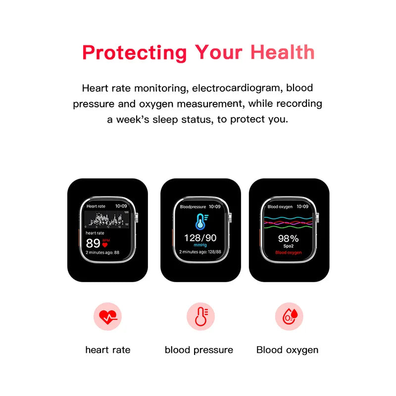 T20 Promax Bluetooth Call Smart Watch 2.09-inch Heart Rate Monitor Suitable for Android iOS Men's and Women's Sports Smart Watch