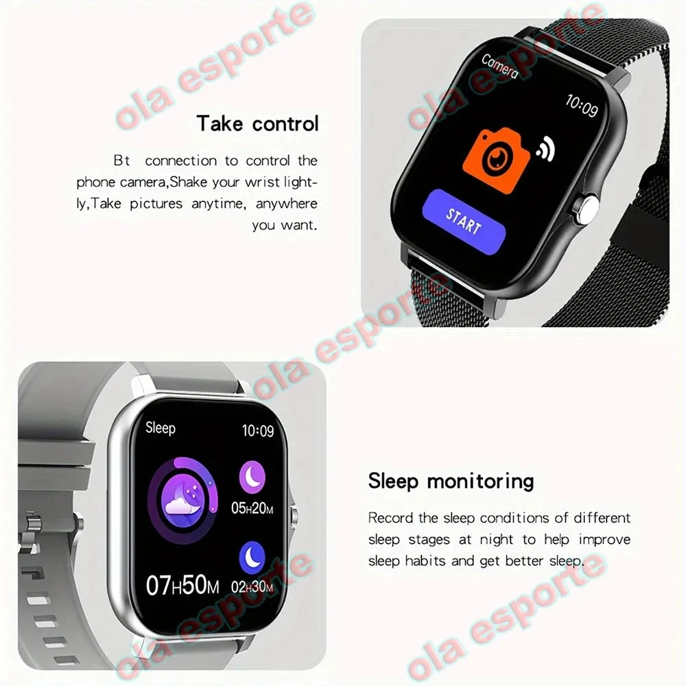 2024 New in Smart Watch Women Men Smartwatch Touch Dial Bluetooth Call Music For Android IOS Fitness Tracker Sport Smartwatch