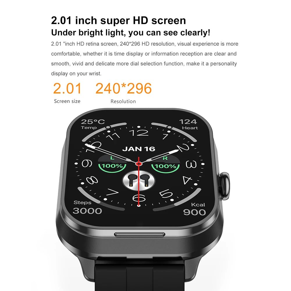 D8Pro Headset Smart Watch TWS 2 In 1 Wireless Bluetooth Headphones Blood Pressure Heart Rate Testing Sports Smartwatch Earphones