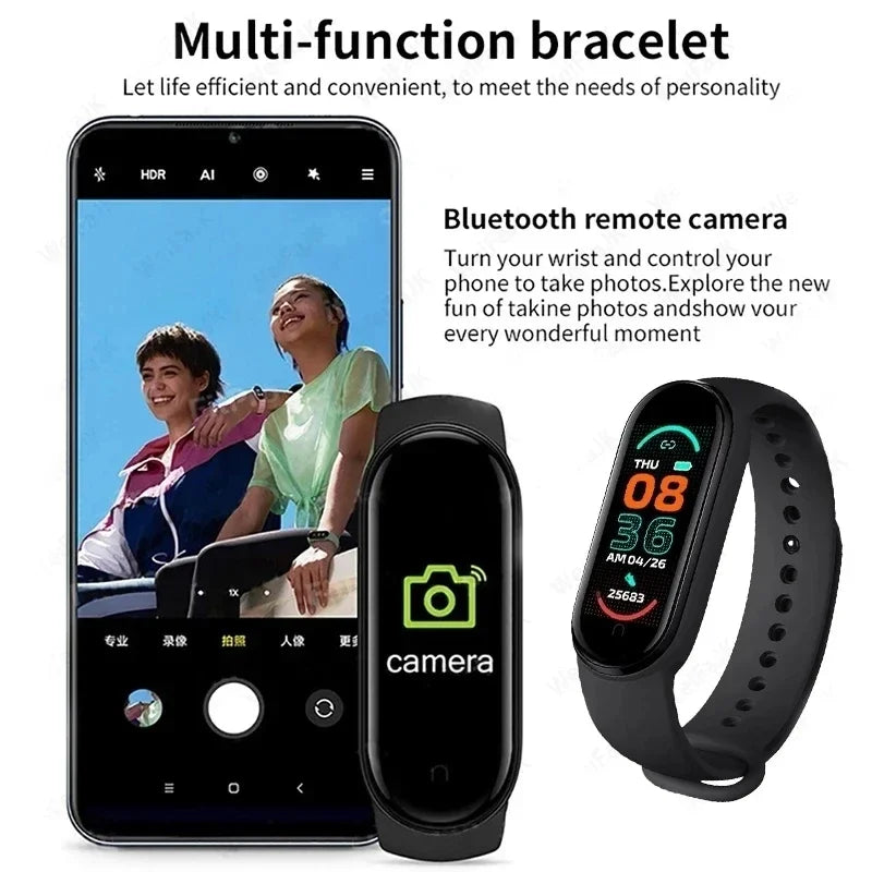 2024 M8 Smart Watch Color Screen Step Counting Multi Sport Mode Message Reminder Photography Music Remote Control Smart Band