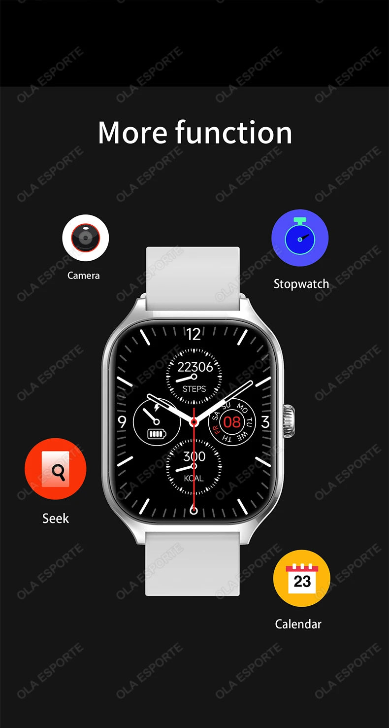 2024 New Smartwatch for Men Women 2.01" Big Color Screen Bluetooth Call Smart Watch Sports Health Monitoring Watch Step Counting