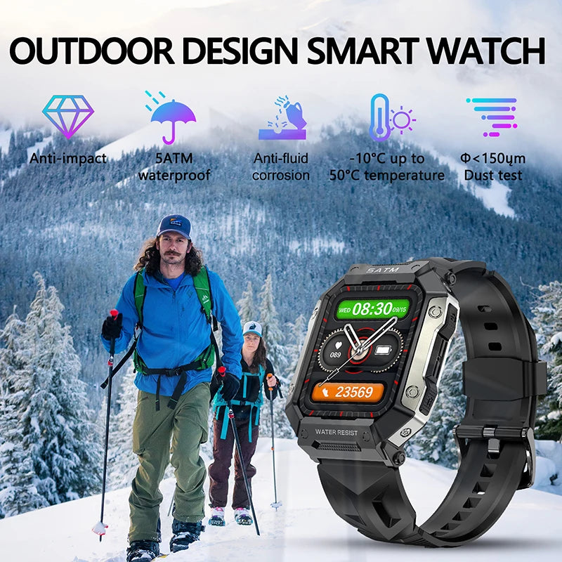 Outdoor Type Health Detection Smart Watch Men Women Waterproof Fitness Smartwatch Blood Oxygen Heart Rate Health Monitor Watch