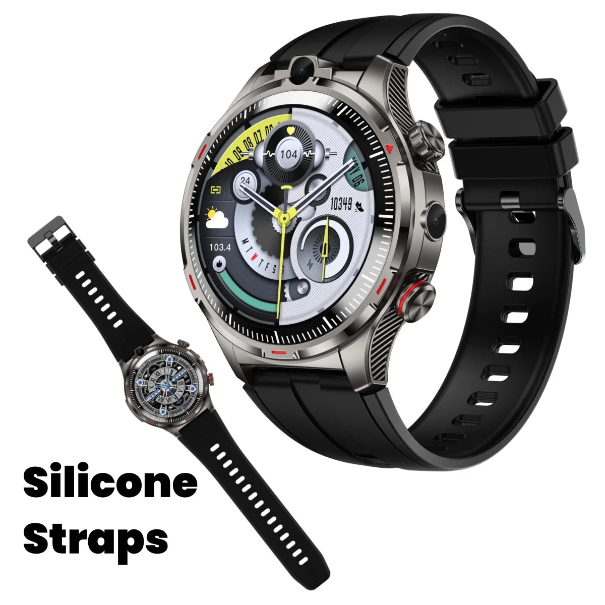 Dual Camera 8GB + 128GB Rom 1000mAh LW12 Smart Watch Video 4G SIM Call WiFi Connectivity App Download Face recognition Men 64GB