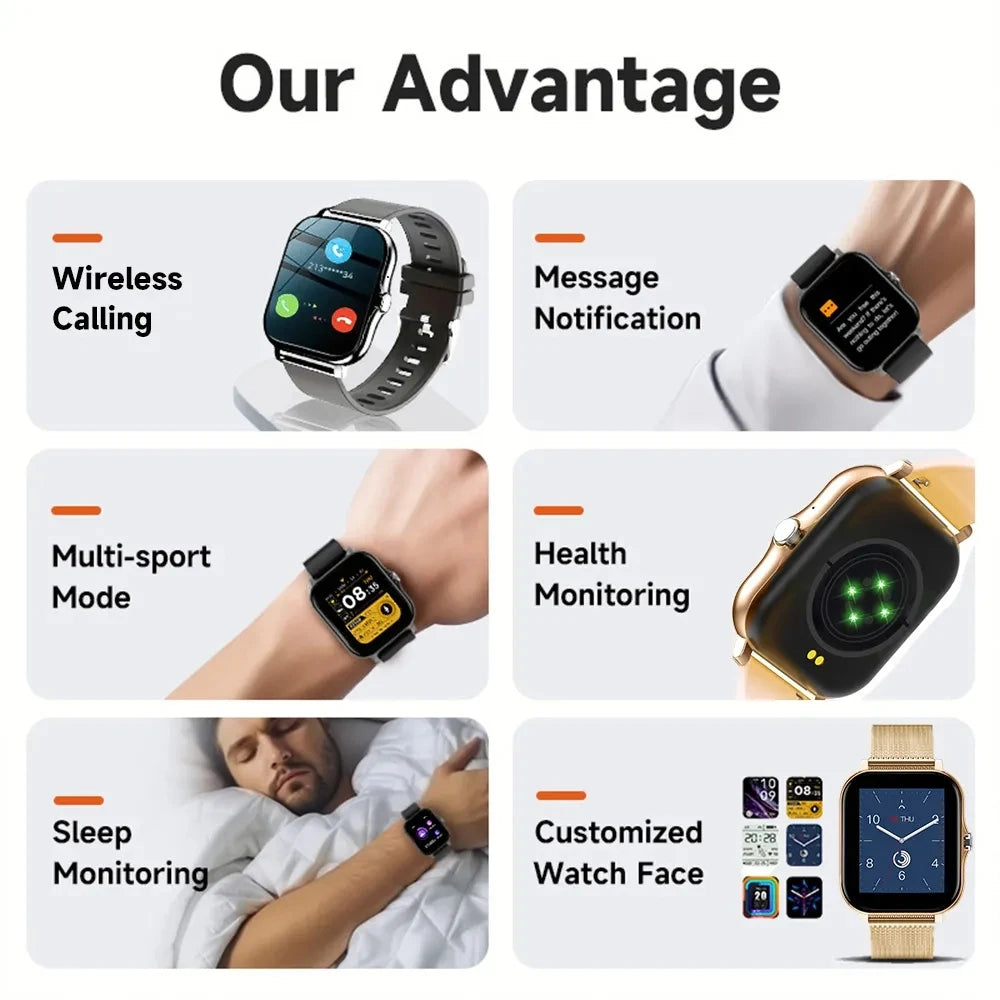 2024 NEW SmartWatch Android Phone 1.44" Color Screen Full Touch Custom Dial Smart Watch Women Bluetooth Call Smart Watch Men