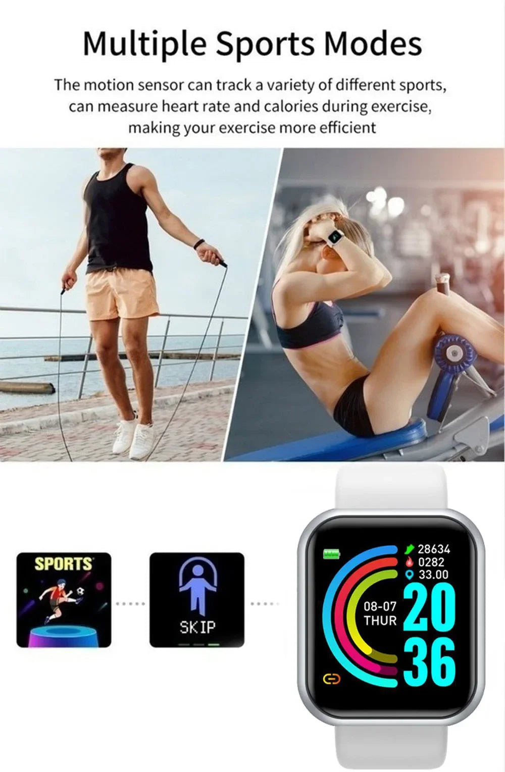 Smart Watch For Women Men Wristwatch Bluetooth Connected Phone Player Music Fitness Sport Bracelet Sleep Monitor Digital Watches