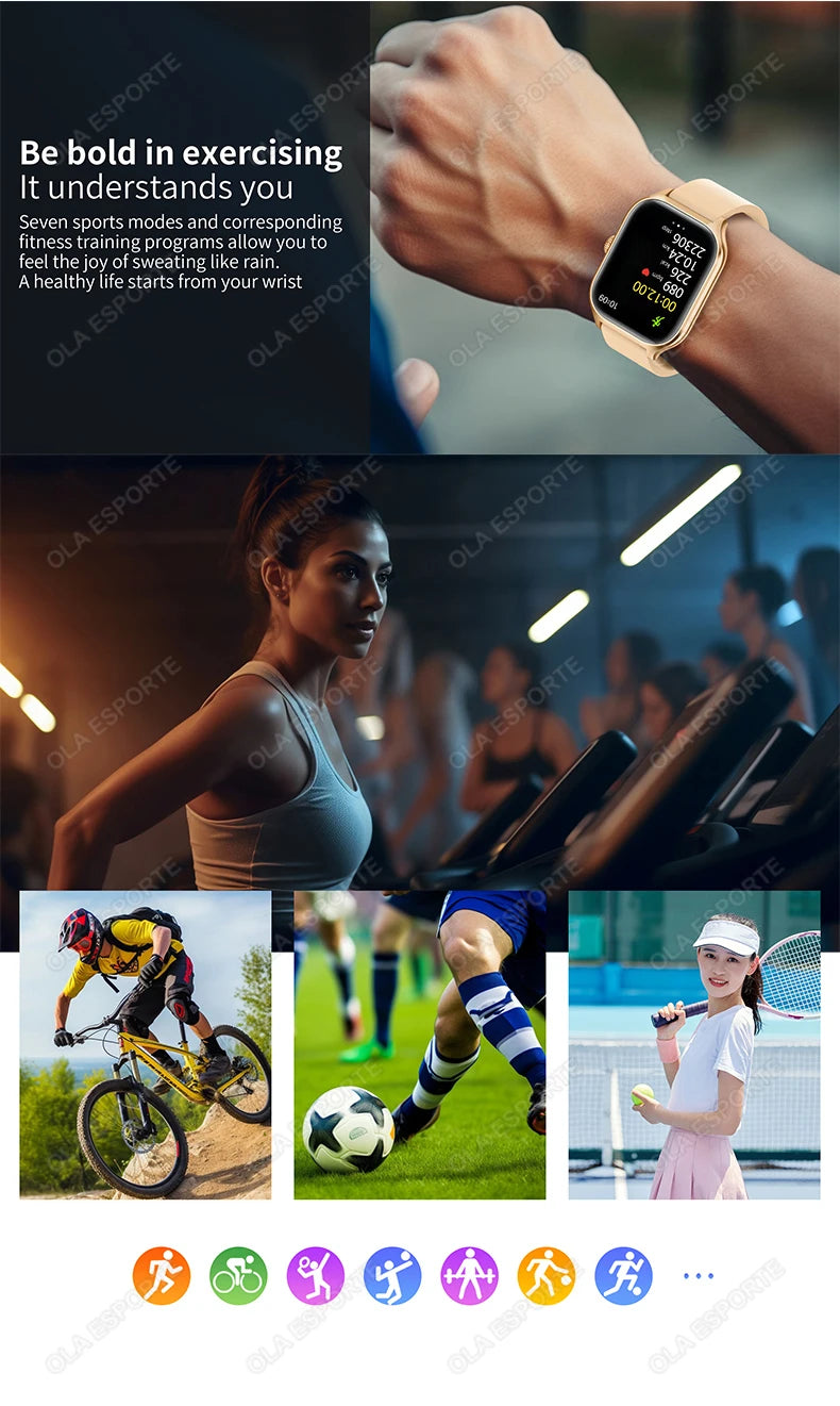 2024 New Smartwatch for Men Women 2.01" Big Color Screen Bluetooth Call Smart Watch Sports Health Monitoring Watch Step Counting