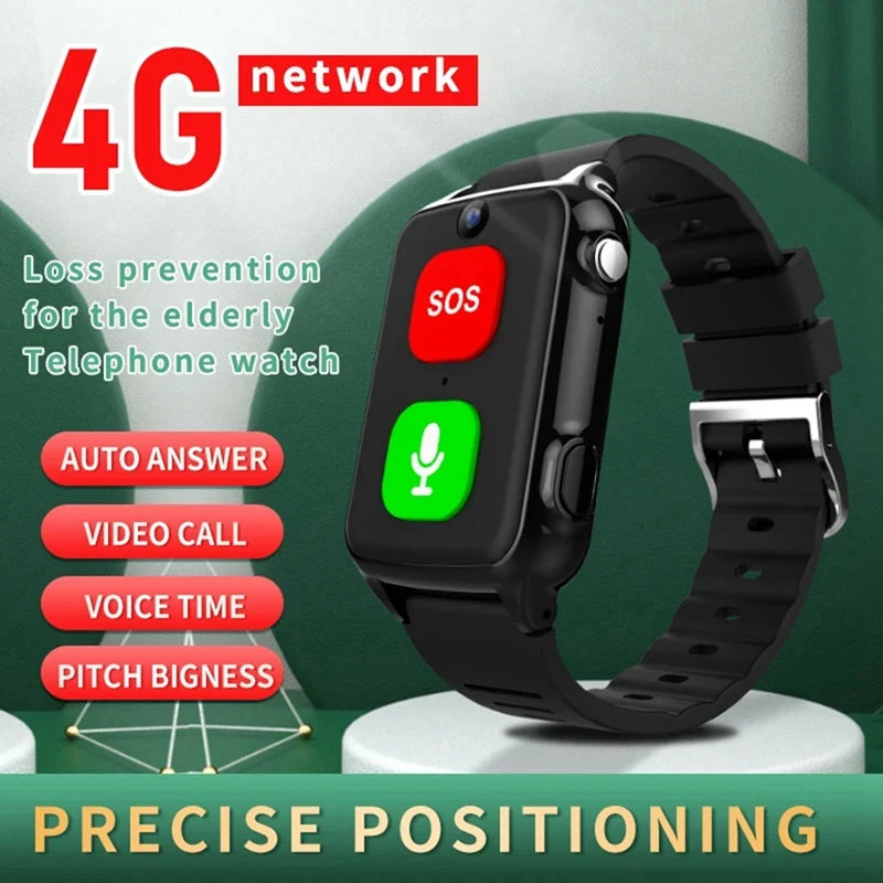 Elderly GPS Watch 4G Tracking Bracelet Health Temperature SOS Old People Locator GPS Tracker Wristwatch With Camera