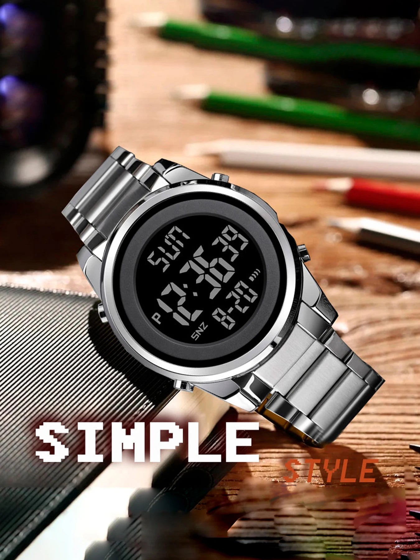 MAIKL LED Digital Watches Men 2 Time Electron Wristwatch Military Countdown Waterproof Sports Alarm Men Clock reloj hombre