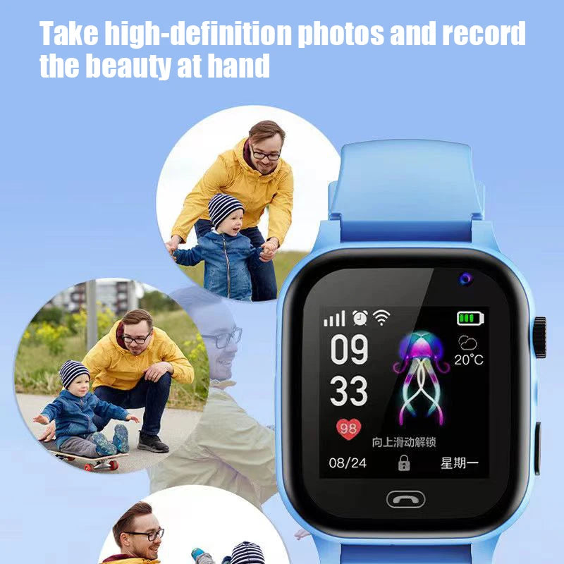 4G Smart Watch to SOS GPS Call LBS Tracker Location Sim Card Children Watches Multifunctional Clock Camera Chat Waterproof Watch