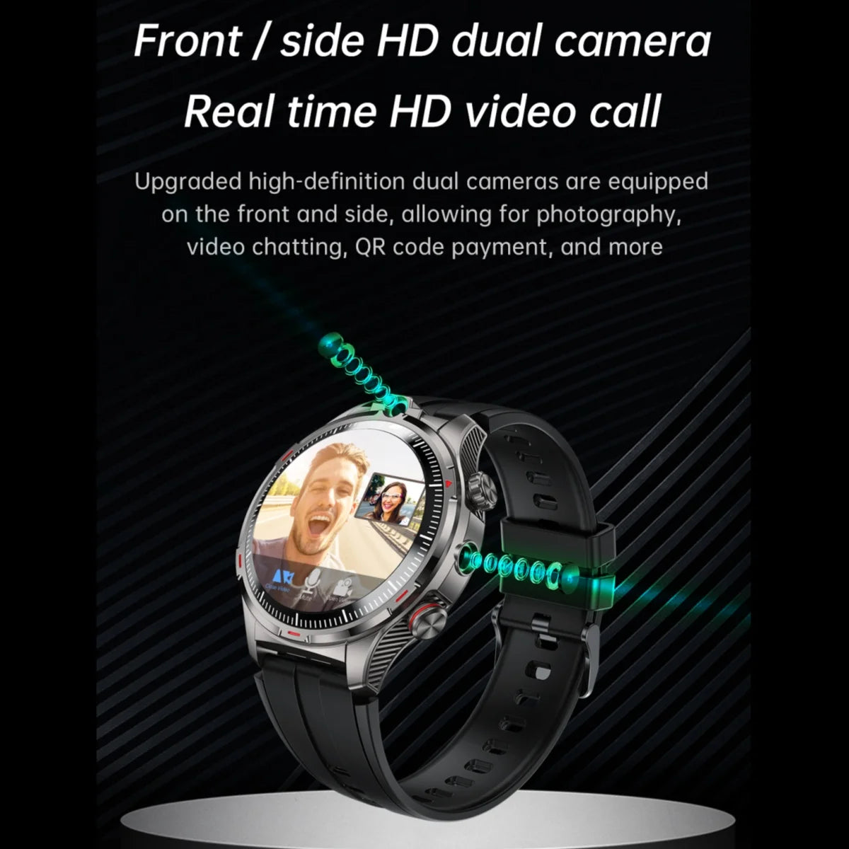 NEW 8GB+128GB 1000mAh Smart Watch Dual Camera For Youtube Video 4G SIM Calling WiFi Connectivity Application Download Smartwatch