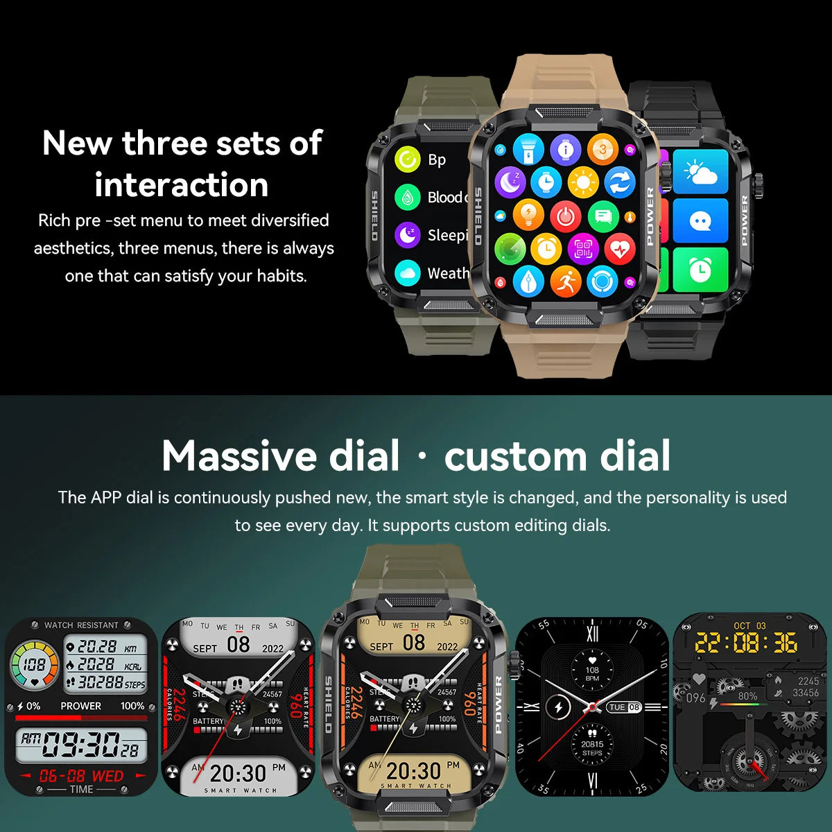 Men Smart Watch Military Healthy Monitor AI Voice Bluetooth Call Fitness Waterproof Sports Smartwatch for IOS Android Phone 2023