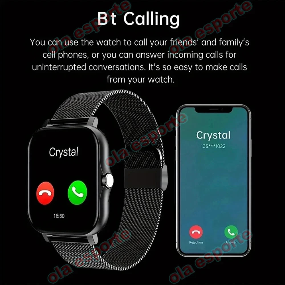 2024 New in Smart Watch Women Men Smartwatch Touch Dial Bluetooth Call Music For Android IOS Fitness Tracker Sport Smartwatch